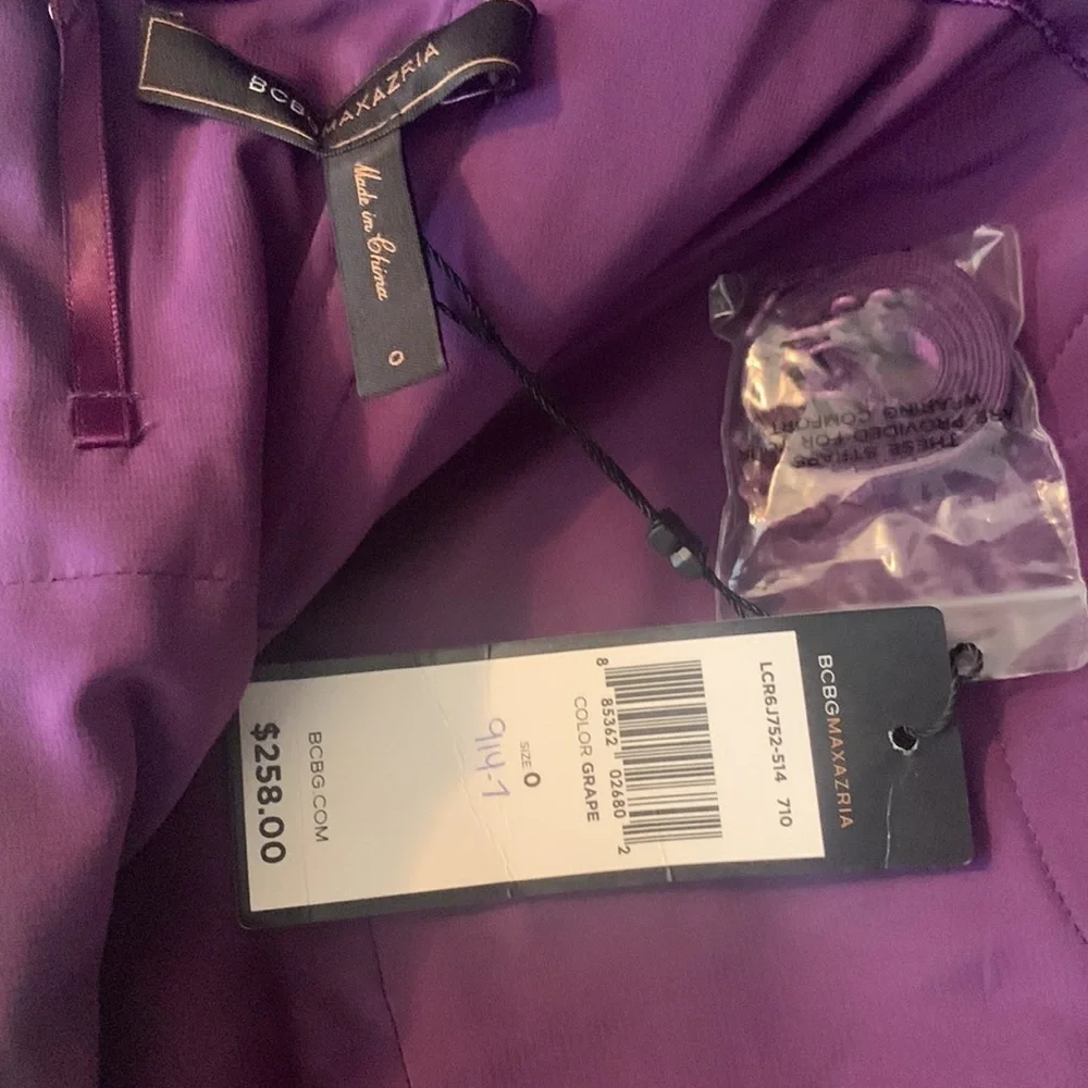 BCBGMAXAZRIA Purple Floral Mini Dress w/ Optional Straps- NWT